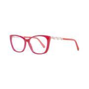 Rode Dames Rechthoekige Optische Brillen Swarovski , Red , Dames