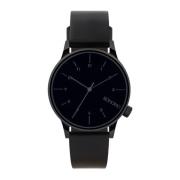 Gunmetal Analoge Leren Horloge Komono , Gray , Heren