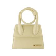 Beige Leren Chiquito Handtas Jacquemus , Beige , Unisex