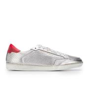 Zilveren Leren Sneakers voor Heren Saint Laurent , Gray , Heren
