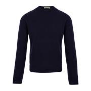 Blauwe Wol Crewneck Sweaters Paolo Fiorillo Capri , Blue , Heren