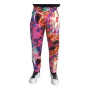 Authentieke Multicolor Linnen Chino Broek Dolce & Gabbana , Multicolor...