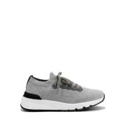 Moderne Katoenen Gebreide Runners Brunello Cucinelli , Gray , Heren