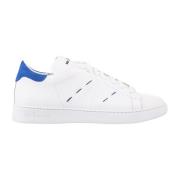 Blauwe Lage Sneakers van Wit Leer Kiton , Blue , Heren