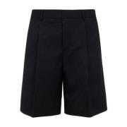 Zwarte Gestreepte Wollen Shorts voor Heren Givenchy , Black , Heren