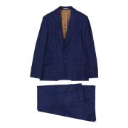 Blauw Wol Pak voor Heren Brunello Cucinelli , Blue , Heren