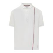 Rib Cuff Polo Shirt Thom Browne , White , Heren