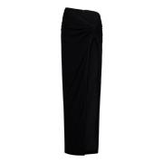 Zwarte asymmetrische rok met hoge split Monot , Black , Dames
