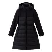 Moderne Hybride Gewatteerde Parka Woolrich , Black , Dames