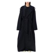 Oversized Zwarte Trenchcoat Balenciaga , Black , Dames