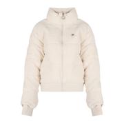 Gewatteerd Jack met Opstaande Kraag en Logo Fila , Beige , Dames