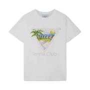 Tennis Club Icon Screen T-Shirt Casablanca , White , Dames