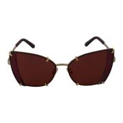 Authentieke Dames Cats Eye Zonnebril Dolce & Gabbana , Brown , Dames