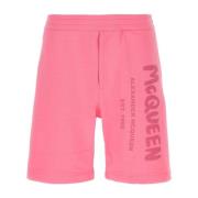 Roze Katoenen Bermuda Shorts Alexander McQueen , Pink , Heren