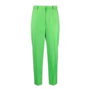 Groene high-waisted cropped broek Alexander McQueen , Green , Dames