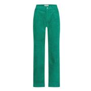 Corduroy Rechte Broek Fabienne Chapot , Green , Dames