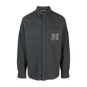 Monogram Overshirt Upgrade Casual Garderobe Palm Angels , Black , Here...