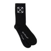 Zwarte stretch katoenen sokken Off White , Black , Heren