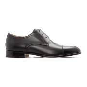 Zwarte Derby schoenen van kalfsleer Moreschi , Black , Heren