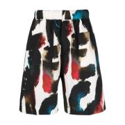 Logo-Print Shorts MultiColour Alexander McQueen , Multicolor , Heren