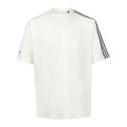 Closure Jersey T-shirt met 3-Stripes Logo Y-3 , White , Heren