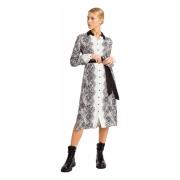 Elegante Jurk met Contrastkant Twinset , White , Dames