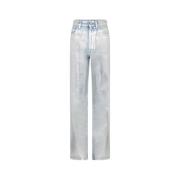 Metallic Straight Leg Jeans Paco Rabanne , Gray , Dames