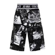 Zwarte Couture Shorts Versace Jeans Couture , Black , Heren