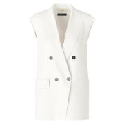 Dubbellaags vest met revers Marc Cain , White , Dames