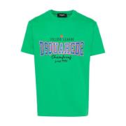 Smaragdgroene College League T-shirt Dsquared2 , Green , Heren