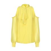 Katoen Elastaan Shirts Pinko , Yellow , Dames