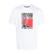 Klassiek Ski Club T-Shirt Palm Angels , White , Heren
