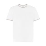 Sportieve Chic Giza Katoenen T-shirt Eleventy , White , Heren