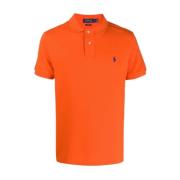 Sailing Orange Mesh Gebreid Poloshirt Ralph Lauren , Orange , Heren