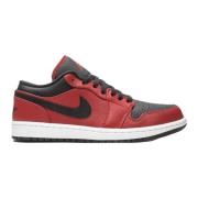 Air Jordan 1 Low Leren Sneakers Nike , Red , Heren