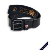 Zwart Dubbelgesp Leren Riem Blue de Gênes , Black , Heren