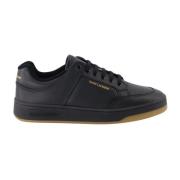 Vetersluiting Leren Bicolor Sneakers Saint Laurent , Black , Heren