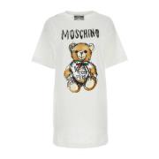 Katoenen T-Shirt Jurk Moschino , White , Dames