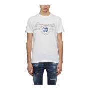 Katoenen Print T-Shirt Dsquared2 , White , Heren