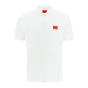 Slim-fit Polo Shirt met Logo Patch Hugo Boss , White , Heren