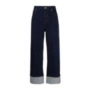 Kristalversierde Wide-Leg Jeans Alexander Wang , Blue , Dames