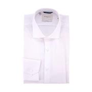 Slim Fit Franse Kraag Katoenen Overhemd Brooksfield , White , Heren