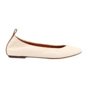 Leren ballerina met logo detail Lanvin , Beige , Dames