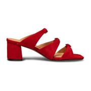 Hanna Buckle Mule Suede - Fire Red Shoe the Bear , Red , Dames