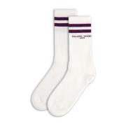 Antoine Katoenen Sokken, Wit Paars Philippe Model , White , Unisex