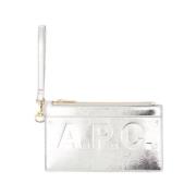 Zilveren Synthetische Markt Clutch A.p.c. , Gray , Dames