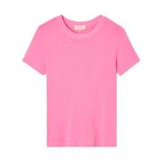 Klassieke Ronde Hals T-shirt American Vintage , Pink , Dames