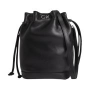 Stijlvolle Zwarte Cross Body Bucket Tas Calvin Klein , Black , Dames