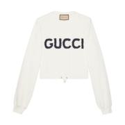 Trui met geborduurd logo Gucci , White , Dames