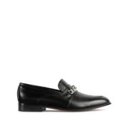 Zwarte Leren Loafers met Ketting-Detail Gucci , Black , Heren
